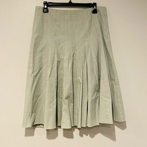 Club Monaco Light Green Flare Raw Edge Hem Skirt